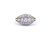 Auktion 352 / Los 1155 <br>Brillant Ring, GG/WG 0.585 mit 15 Brillanten zus.ca. 0,70ct., 4,8g., RG 56