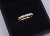 Auktion 352 / Los 1158 <br>Halbmemory Goldring GG 0.585 mit 10 Brillanten zus.ca. 0,80ct., 5,5g., RG 55 (Ringschachtel nicht anbei)