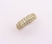 Auktion 352 / Los 1166 <br>Brillant Goldring 0.750 mit 30 Brillanten zus.ca. 0,60ct., 3,5g., RG 52