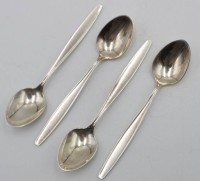 Los 11050 <br>4 Kaffeelöffel Georg Jensen ,, Cypress''  Silber 925 gepunzt . 