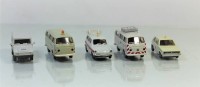 Los 12027 <br>4 Brekina und 1 Roco, Deutsche Bahn Fahrzeuge, VW T1, VW 500/1600, Golf 1 und Geländefahrzeug, 1:87, für HO Modelleisenbahn