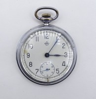 Los  <br>Taschenuhr Thiel, Handaufzug, Metallgehäuse, Ø 4,8 cm, mit Altersspuren, Werk steht