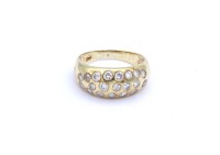 Auktion 352 / Los 1171 <br>Goldring mit Brillanten, GG 0.585, 20 Brillanten ,5,0g., RG 58