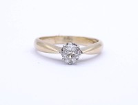 Auktion 352 / Los 1173 <br>Solitär Diamant Ring, Gold 0.585, Altschliffdiamant 0,29ct. 2,9g., RG 49