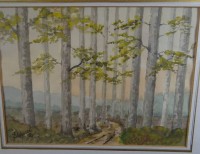 Los  <br>E.Wessel, 92 "Bäume" Aquarell, ger/Glas, RG 42x52 cm