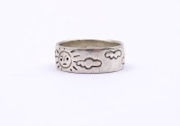 Los  <br>Silberring mit Sonne und Wolken Motiven, Silber 0.925, 5,0g., RG 57