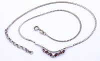 Auktion 335 / Los 1011 <br>Collier mit Granat, Wilkens Silber, Silber 0.835, L. 40 -44cm, 7,1g.