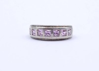 Auktion 335 / Los 1056 <br>Ring mit pinken Steinen, Silber 0.925, 4,2g., RG 53/54