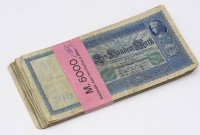 Auktion 335 / Los 6012 <br>Konvolut 100 Mark Banknoten, insg. 53 Stück, Alters- und Gebrauchsspuren