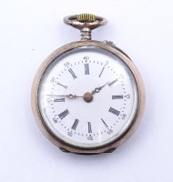 Los  <br>Damen Taschenuhr, Silbergehäuse 800/000, mechanisch, Werk steht, D. 31mm