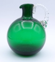 Los  <br>kl. grüne Glas Karaffe, wohl Murano, Stöpsel fehlt, H. 11,0cm