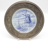 Los  <br>Wandteller, Boch Delfts, Hollandmotiv, Zinnrand,  D-23cm.