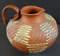Los  <br>Kunstkeramik-Krug bzw. Vase, Handarbeit, H-17 cm