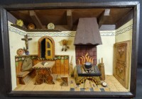 Los  <br>Wandbild, Holzrahmen mit Zimmer Interieur, 23x32 cm