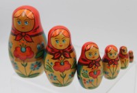 Los  <br>kl. Matruschka, USSR, 6 Figuren, H-11cm.