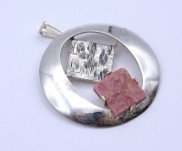 Los  <br>835er Silber Anhänger mit Rhodochrosit, 17,7g., L. 5,9cm