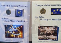 Los  <br>2x Numisbriefe  je1 Euro-10 Jahre Maastricht und Numisbrief, 1 Euro 2002, Start einer neuen Währung