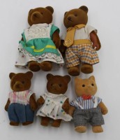 Los 12018 <br>Teddy-Familie, 5tlg., wohl 80er Jahre, ca. H-11,5cm.