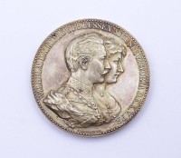 Medaille- Zum Ehejubiläum von Wilhelm II. und Auguste Victoria, 49,82g., D. 44,8mm