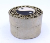 Los  <br>kleine Pillendose aus Metall Ying Yang Ø 3,2 cm H. 2,2 cm