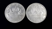 Los 6001 <br>2x Canada Dollar 1966, Elizabeth II, zus. 46,2g.