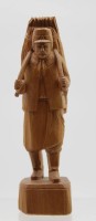 Los  <br>Figur, Mann mit Kiepe, Holz, ca. H-19,5cm.