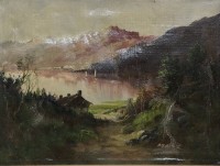 Los  <br>Marc, Gebirgssee, Öl/Leinwand, 20. Jhd., gerahmt, RG 37,5 x 47,5cm.