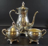 Auktion 344 / Los 11058 <br>versilberter Kaffeekern "Pilgrim-silverplate" gut erhalten, Kanne H-27 cm