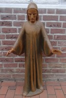 Auktion 354 / Los 15004 <br>hohe Jesus-Statue,  aus Holz geschnitzt, abnehmbare Hände, 110 cm, Fuss mit kleinem Abplatzer