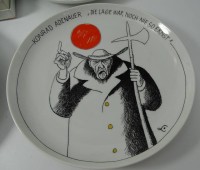 Auktion 346 / Los 8161 <br>7x div. Satire Teller "Rosenthal" D-25,5 cm, 1x mit OVP