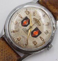 Auktion 346 / Los 7017 <br>Armbanduhr, Delbana,  3. REich, HJ, Werk steht, Altersspuren, D-3,4cm.