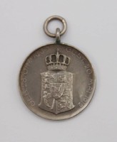 Auktion 346 / Los 7026 <br>kl. Medaille, Prinz Georg Wilhelm Herzog zu Braunschweig u. Lüneburg, 1912, L-3,2cm.
