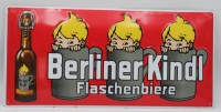 Auktion 346 / Los 15033 <br>Blechschild "Berliner Kindl", 24 x 51cm.