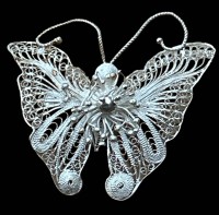 Auktion 347 / Los 1065 <br>Filigraner Silber-925- Schmetterling, ca. 5x5,5 cm, 6,6 gr