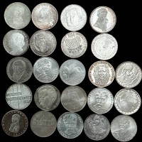 Auktion 347 / Los 6007 <br>23x div 5 DM Sondermünzen, Silber, ca. 250 gr, Nennwert 62,50 Euro