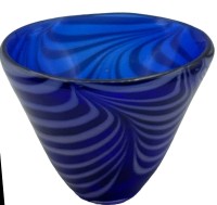 Auktion 347 / Los 10010 <br>Anbietschale, blau/weiss, Murano, H-9,5 cm, D-12 cm