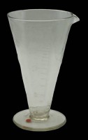 Auktion 347 / Los 10073 <br>Küchenmass aus Glas mit Einteilung in CCM, H-16 cm