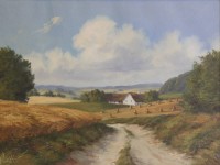 Auktion 347 / Los 4003 <br>Kurt HAUGAARD (1952), Landschaft, Öl/Leinen, gerahmt, RG 44 x 54cm.