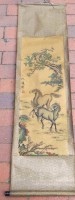 Auktion 347 / Los 15510 <br>chines. Rollbild, Wildpferde, leichte Altersspuren, 130x37 cm