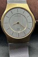 Auktion 347 / Los 2037 <br>Skagen Herren- Armbanduhr 233 LGS mit Stahlband, Quartz-Werk läuft, gut erhalten, extra flach