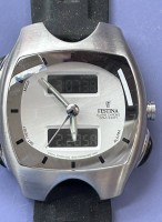 Auktion 347 / Los 2057 <br>Quartz HAU  "Festina" Mod. 16045 ,Bike Team, Alarm Chrono, Kautschukband, neuwertig, Werk läuft, analoge und digitale Anzeige