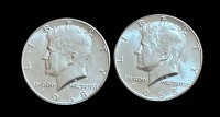 Auktion 347 / Los 6052 <br>2x Half Dollar 1968, J.F.Kennedy, Silber