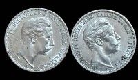 Auktion 347 / Los 6053 <br>2x 3 Mark,1908 und 1911, Preussen, Silber