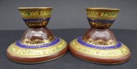 Auktion 348 / Los 8117 <br>Paar handbemalte kl. Kerzenständer, Czechoslowakei, H-7 cm
