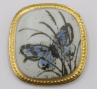 Auktion 348 / Los 1034 <br>Royal Copenhagen Brosche, Schmetterlingsdekor, ca. 5 x 4,5cm