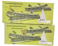 Auktion 348 / Los 12013 <br>2x Elektromagnetische Weichen, Märklin, H0, orig. Kartons
