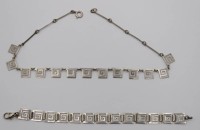 Auktion 348 / Los 1048 <br>Set, 925er Silber, Kette und Armband, zus. 11,2gr.,