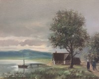 Auktion 348 / Los 4013 <br>Rudolf Otto FRANKE (1926-1992), Sommerlandschaft, Öl/Leinwand, anbei Zertifikat, RG 37 x 43,5cm