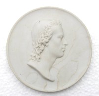 Auktion 348 / Los 8234 <br>runde Meissen-Plakette, Friedrich Schiller, D-10cm