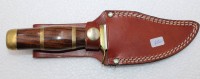 Auktion 348 / Los 16050 <br>Jagdmesser, Golden WEsten, Anton Wingen Jr., Lederscheide, L-20,5cm, Lagerspuren